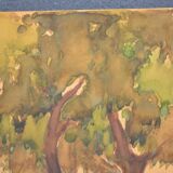French school 20th century "under the trees of the village square" watercolor