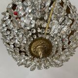 Old ceiling lamp basket in bronze and grapevines