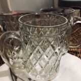 Set of 6 cut glasses made in France