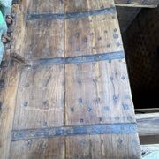 Imposing Indian Chest in Exotic Wood and Wrought Iron