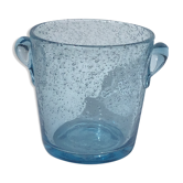 Biot blue bubble glass ice bucket
