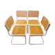 Italian white cantilever chairs by Marcel Breuer