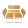 Italian white cantilever chairs by Marcel Breuer