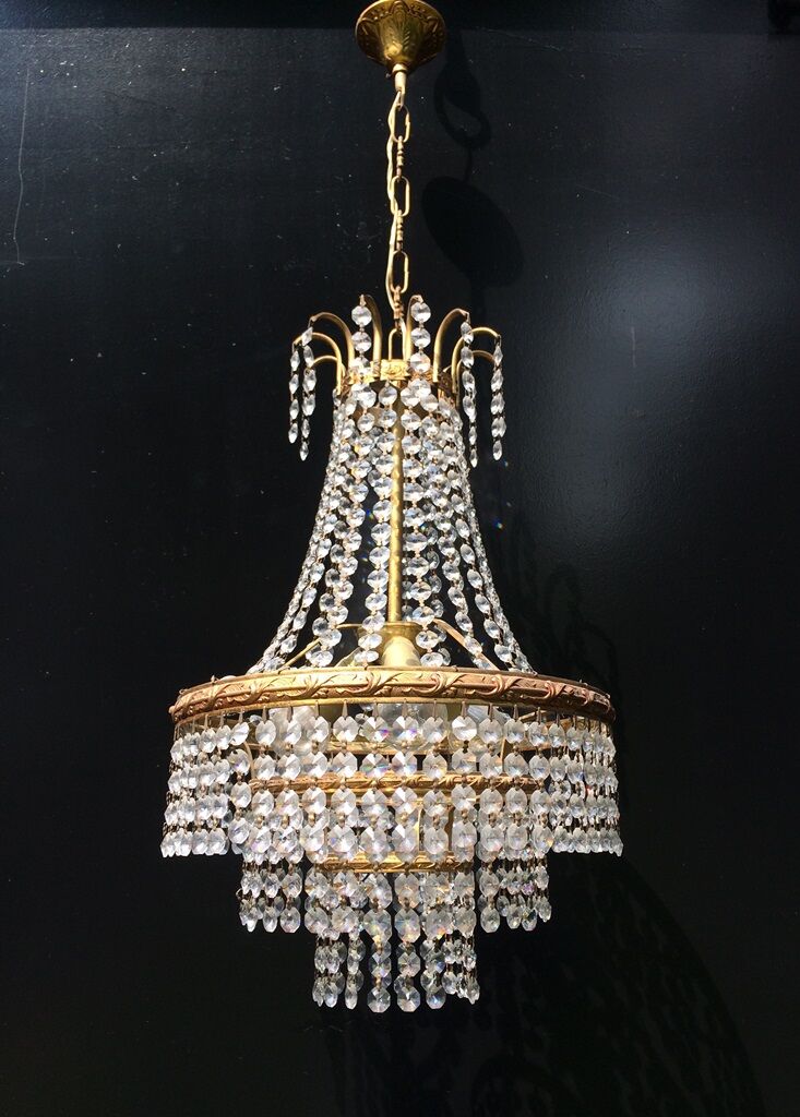 Lustre montgolfière à pampilles