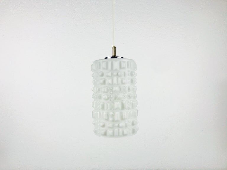 White opal pendant lamp by Peill and Putzler, 1970s, Germany