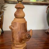 Lamp foot made of vintage olive wood