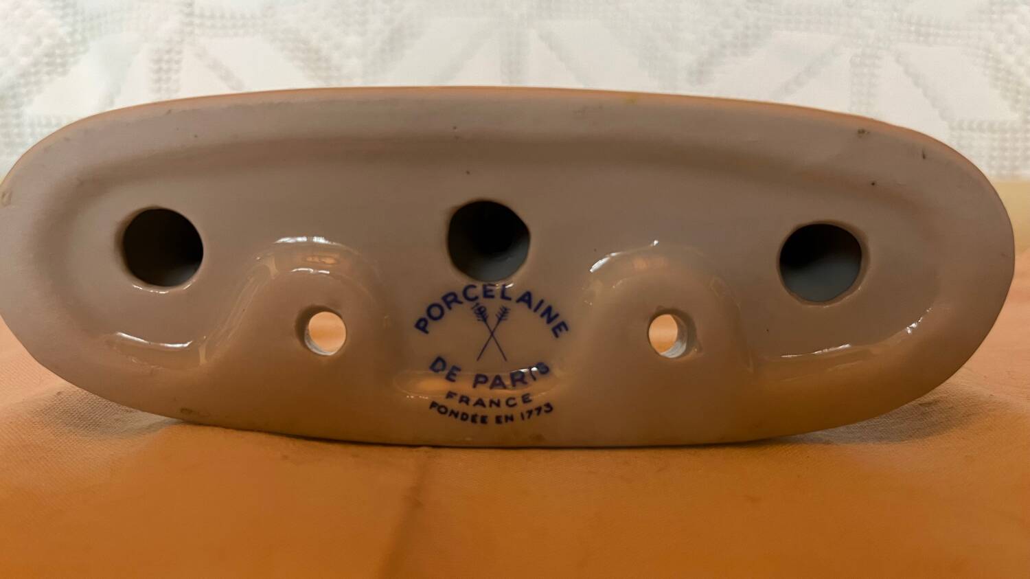 Set of 3 vintage Paris porcelain hooks