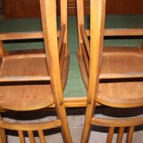 1950s table with 2 extensions and 6 bistro-style chairs