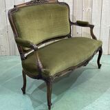 Early 20th century louis XV style bench in walnut