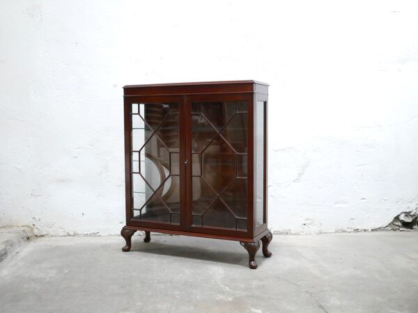 Vitrine anglaise ancienne en bois