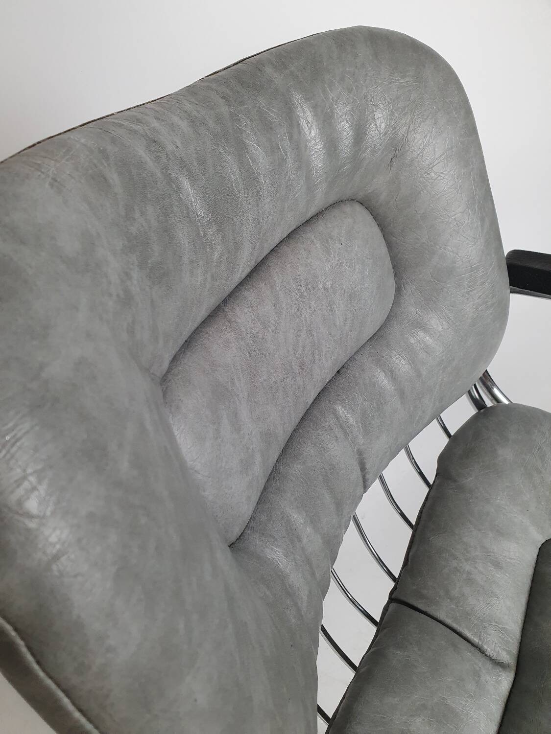 Vintage chrome swivel armchair