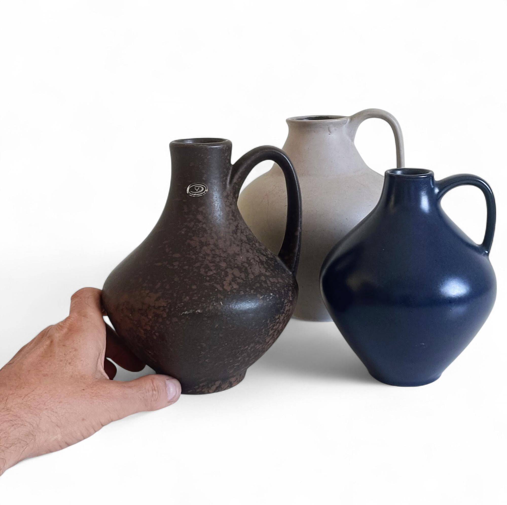 Set of Three Mid-Century Minimalist Vases by Fritz Van Daalen, Germany