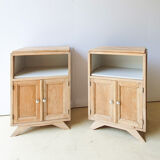 Pair of large restored bedside tables
