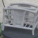Bamboo and rattan magazine holder, vintage grey canning