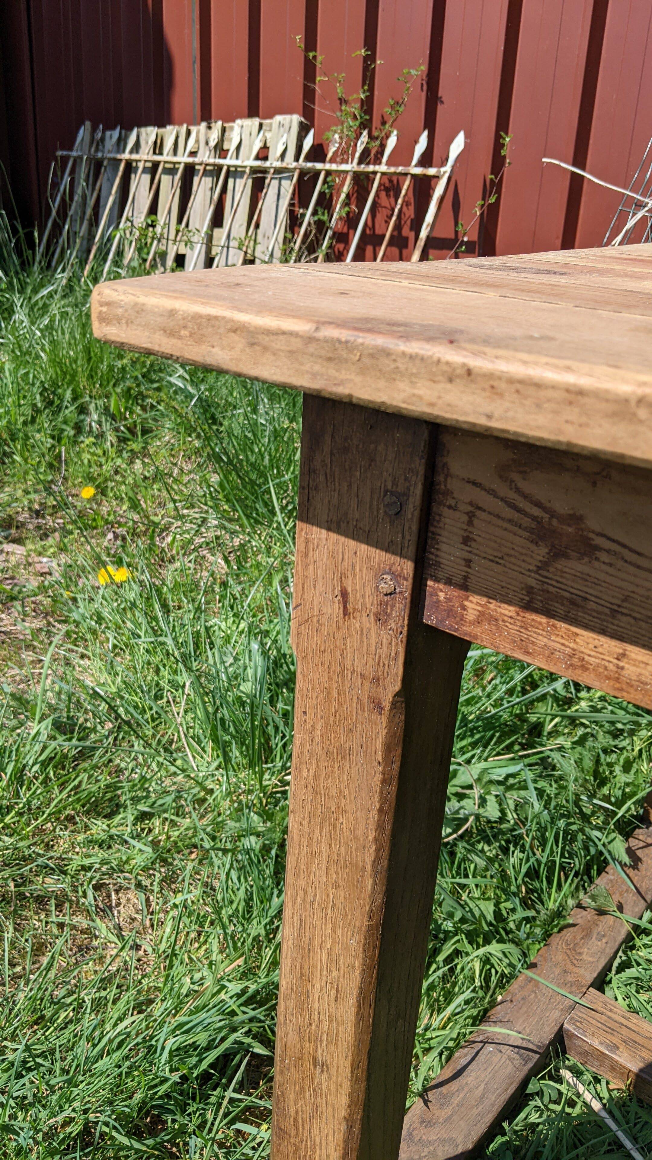 Old farmhouse table with drawer
