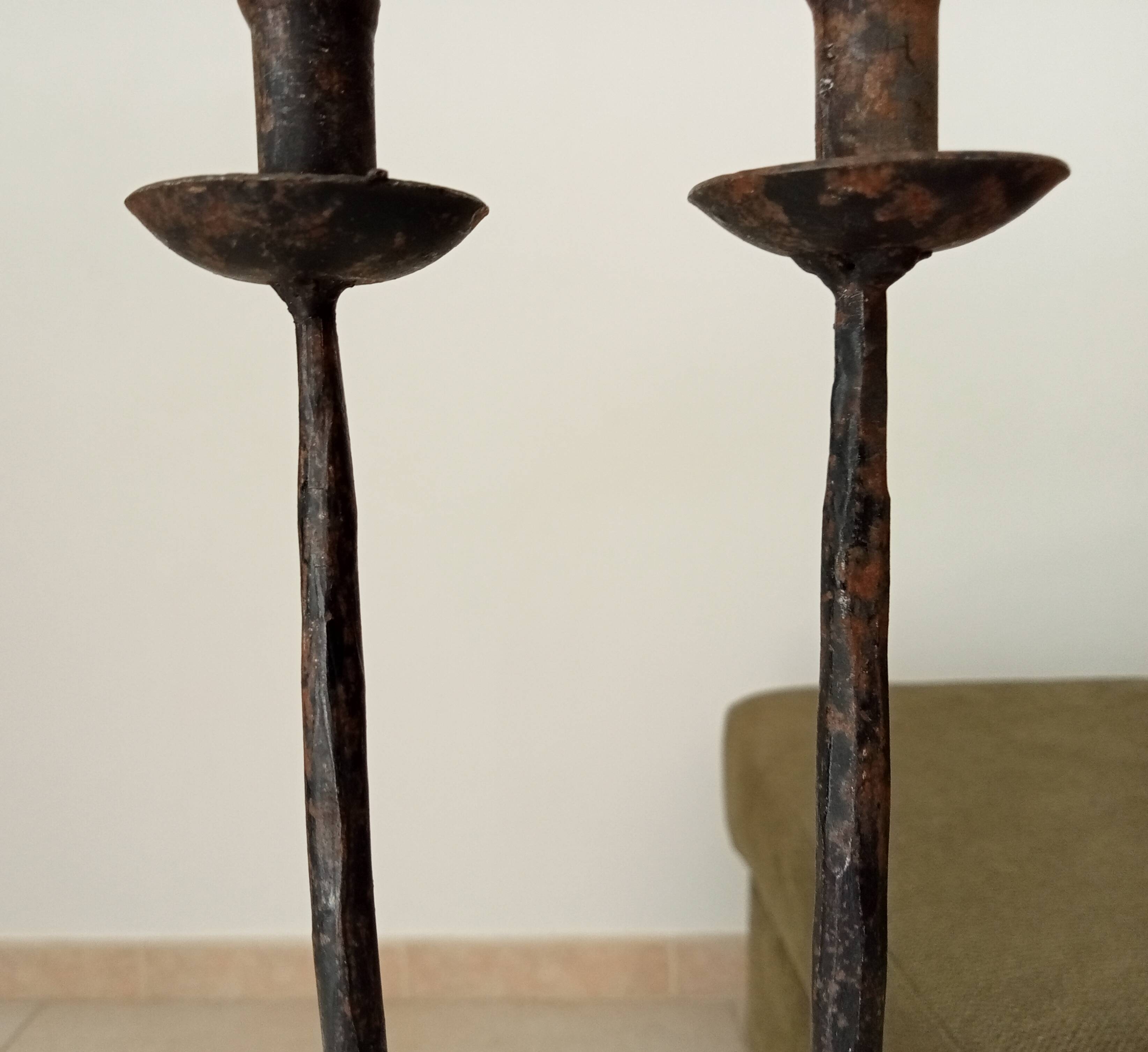 Pair of brutalist / minimalist candlesticks from the 60s