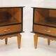 Pair of vintage bedside tables in oak veneer, 1960