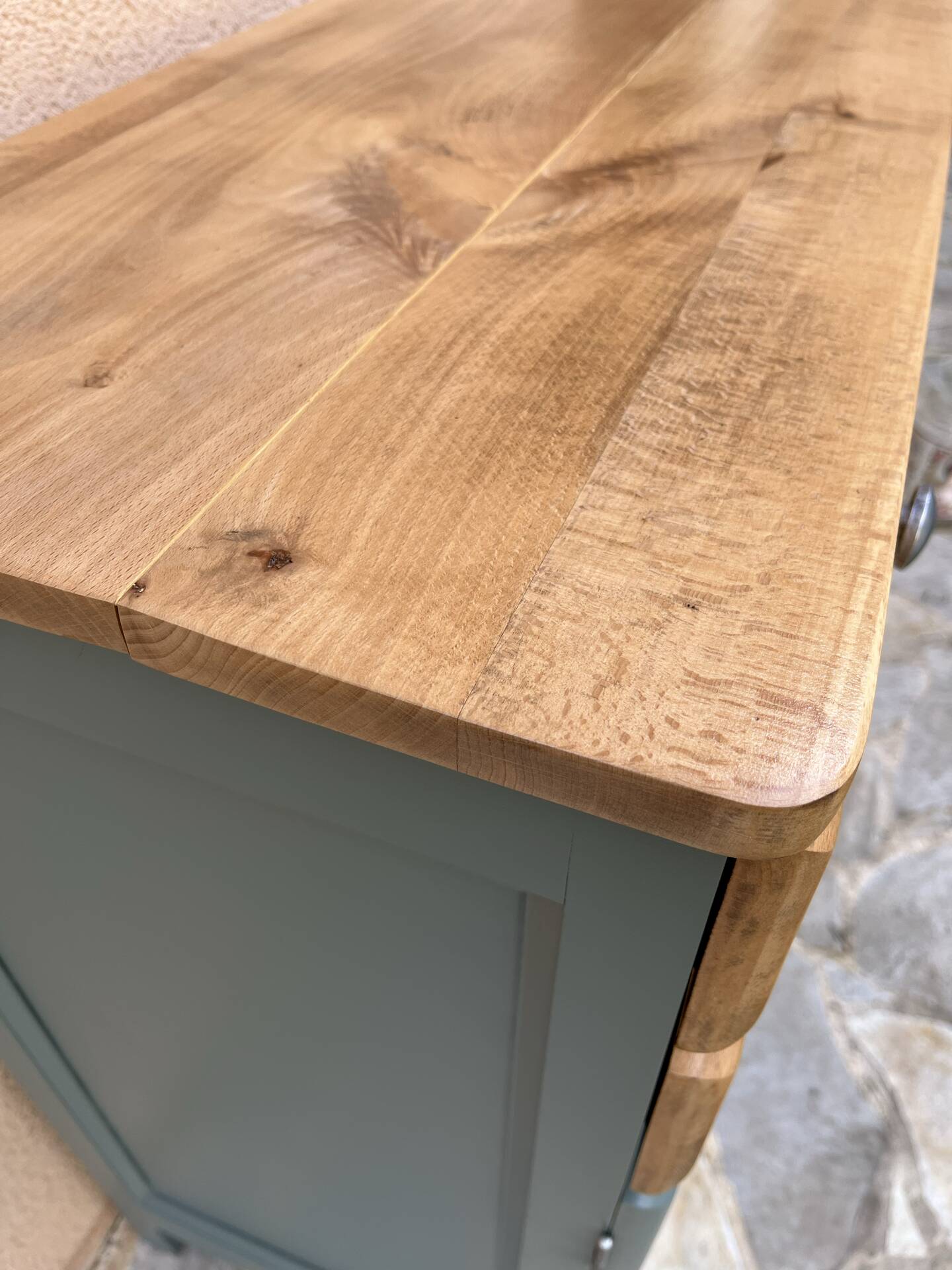 Buffet base Mado renovated green Galane and wood