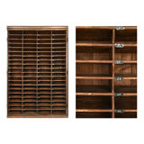 Wooden postal sorting furniture with 80 lockers