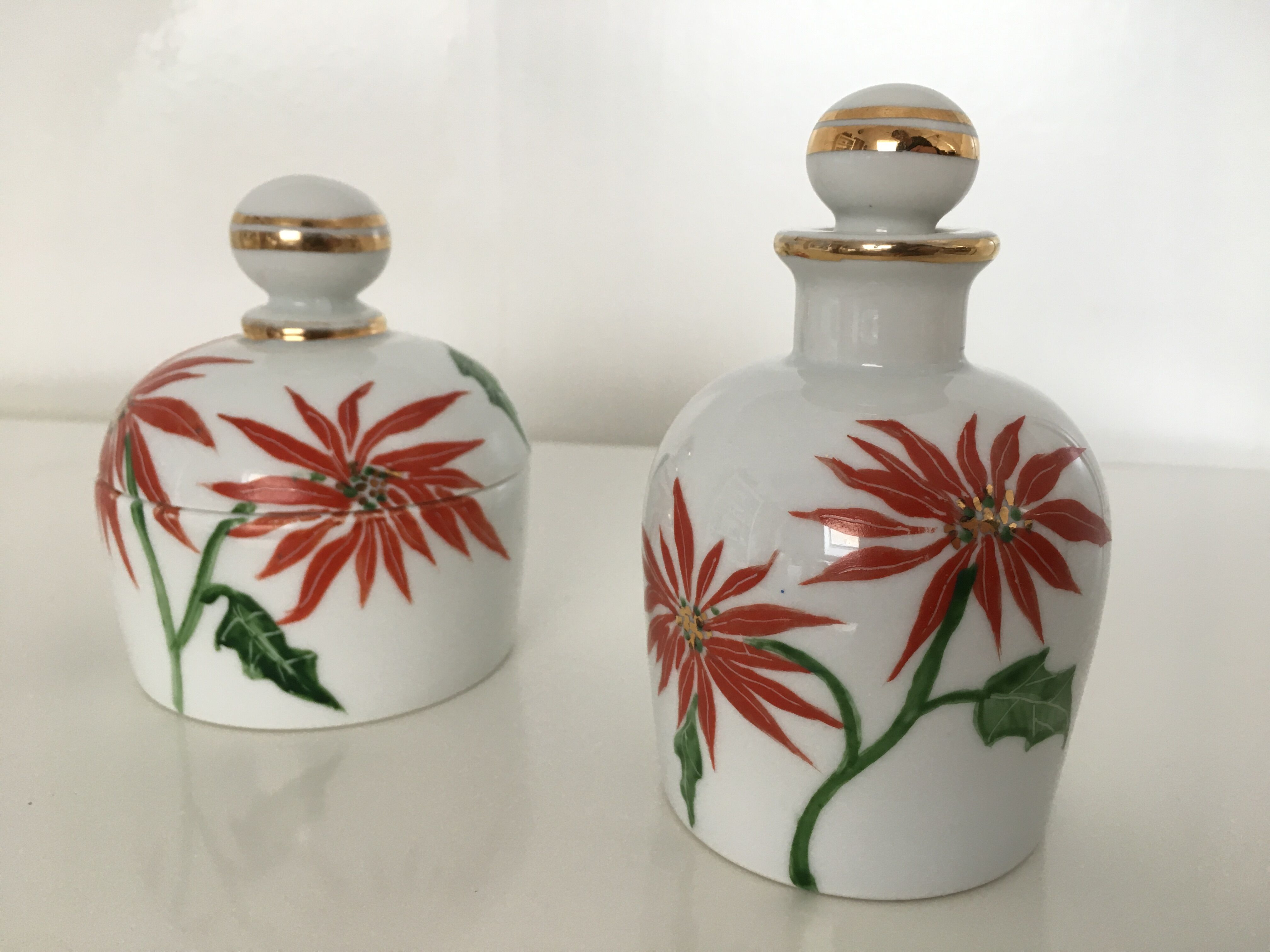 Y. Ginther porcelain jar and toilet jar