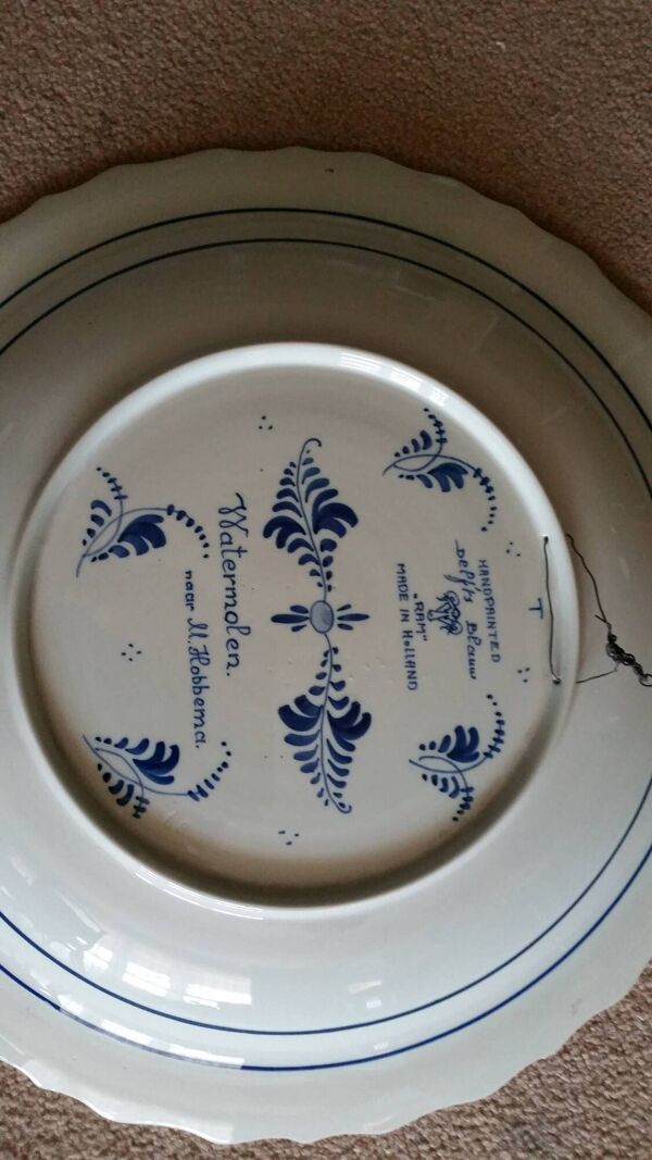 Assiette decorative murale Delft Ram