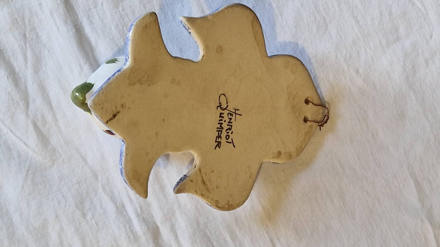 Quimper faience holy water font