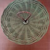Basket - vintage wicker tripod fruit bowl with handle