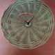Basket - vintage wicker tripod fruit bowl with handle
