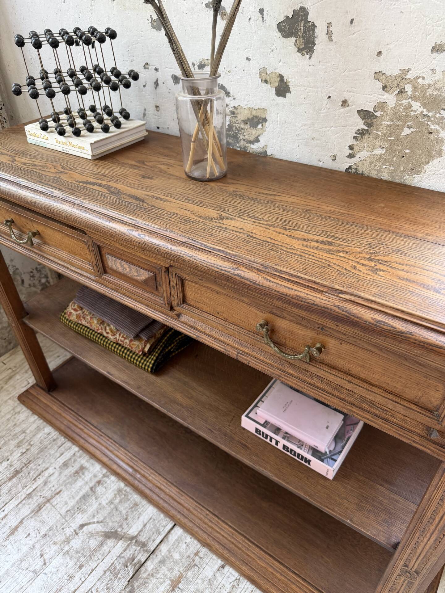 19th-century oak console table
