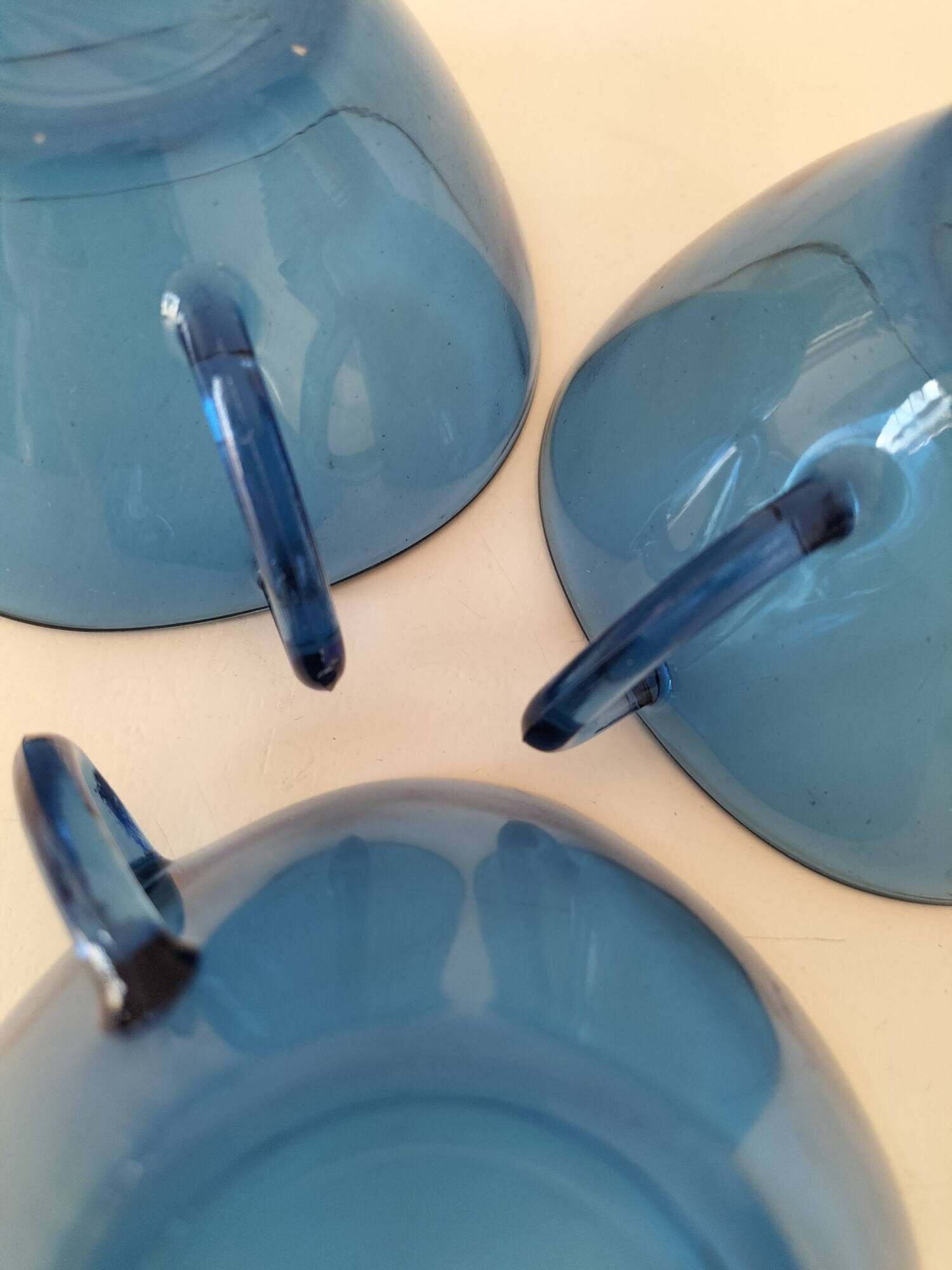 set of three blue Vereco cups