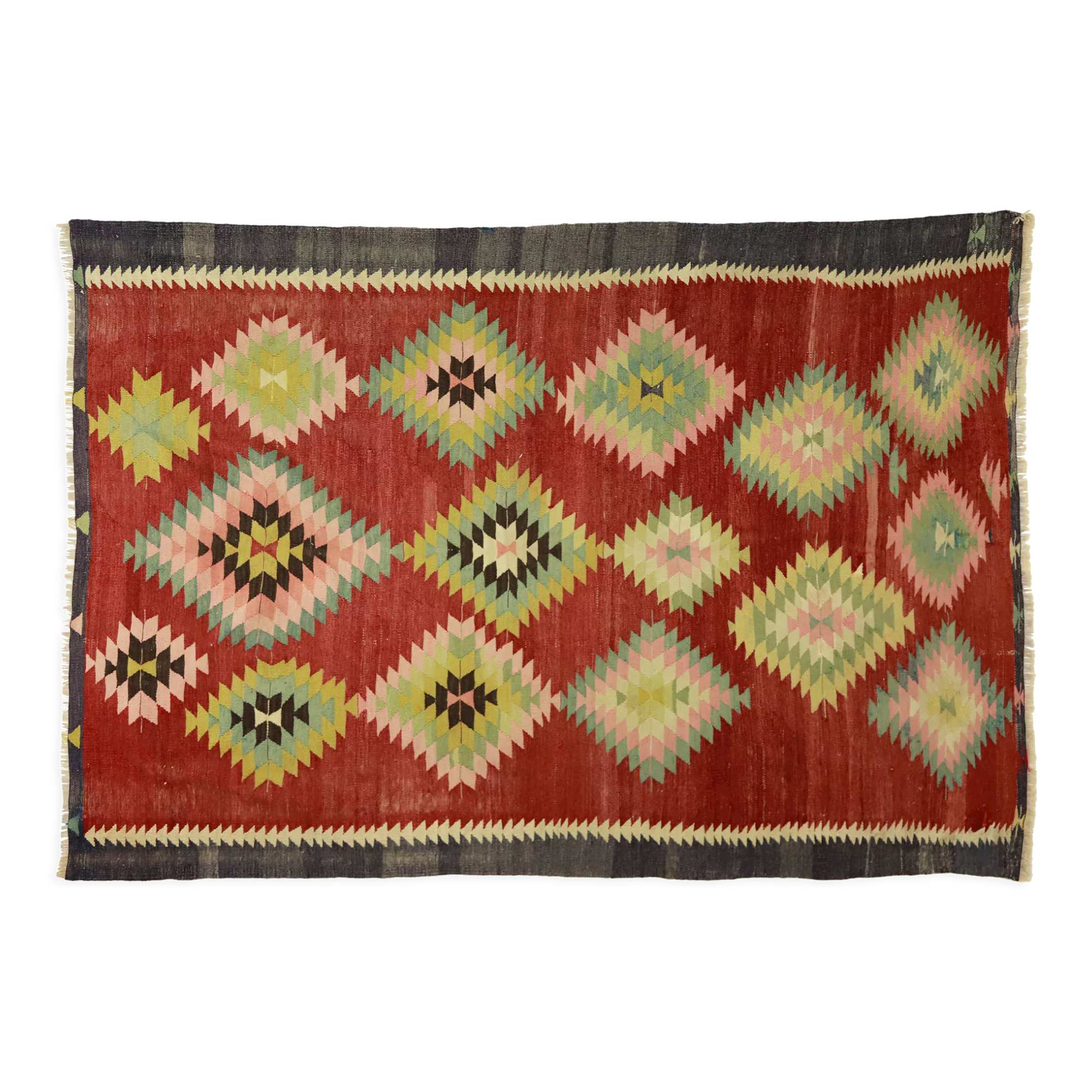 Anatolian handmade kilim rug 230 cm x 179 cm