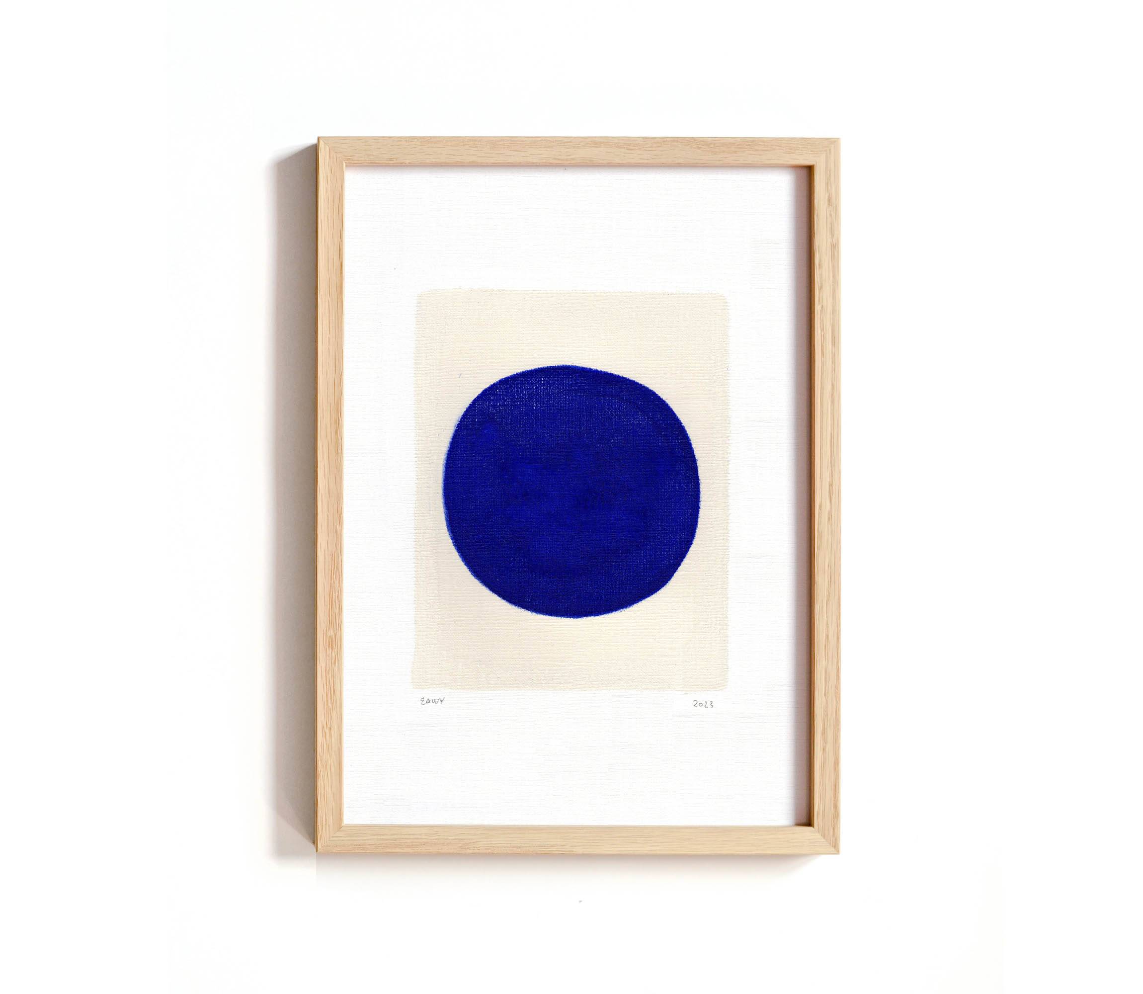 Painting duo on paper - zoé and neo - majorelle blue - signed Eawy