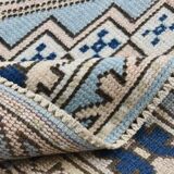 6x7 Navy Blue Cream Oriental Persian Rug, 178x225Cm