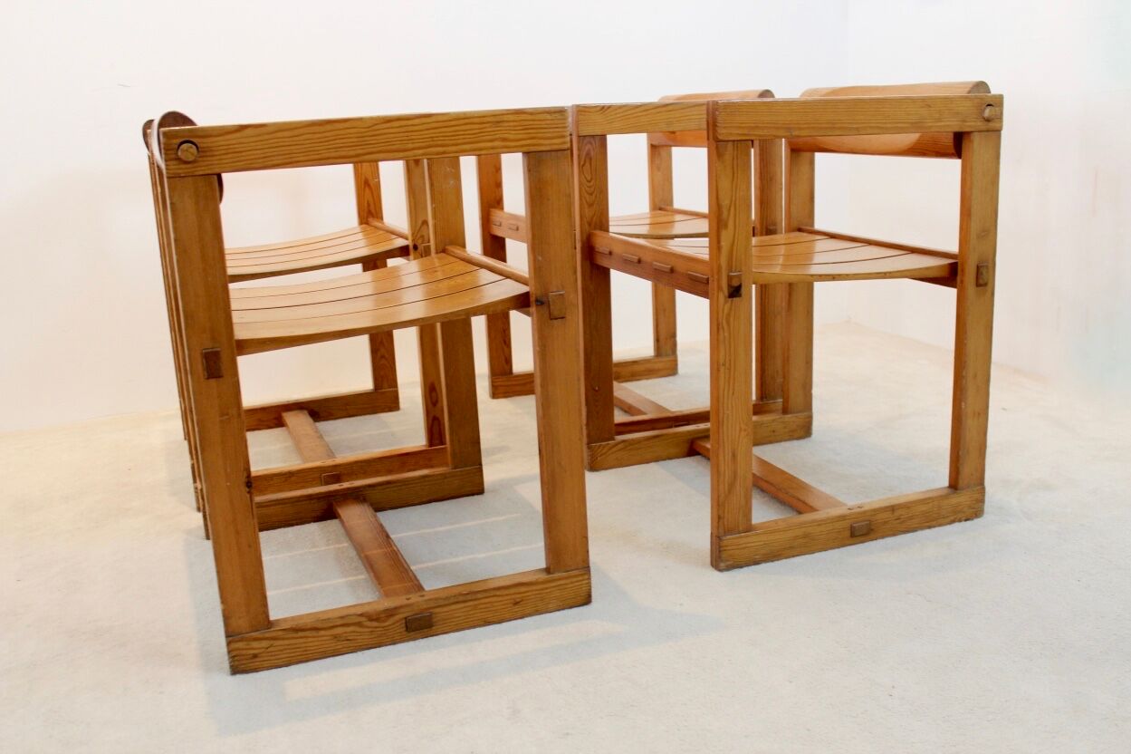 Set of 2  Edvin Helseth Pinewood with armchairs dining chair, Trybo Norway