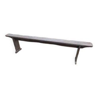 Banc de ferme bois massif patiné dpc 1122435