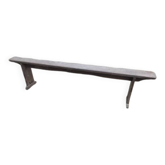 Patinated solid wood farm bench dpc 1122435