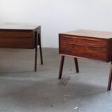 Vintage set of Danish rosewood bedside sewing nests attributed to Erling Torvits, 1960s
