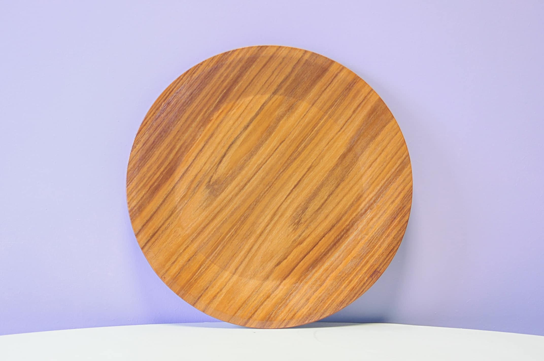 Assiette de service en teck vintage
