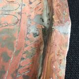 Islamic art tray with ornaments in copper and tin pewter traces