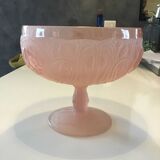 Art Deco pink glass paste fruit bowl/compote dish
