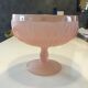 Art Deco pink glass paste fruit bowl/compote dish