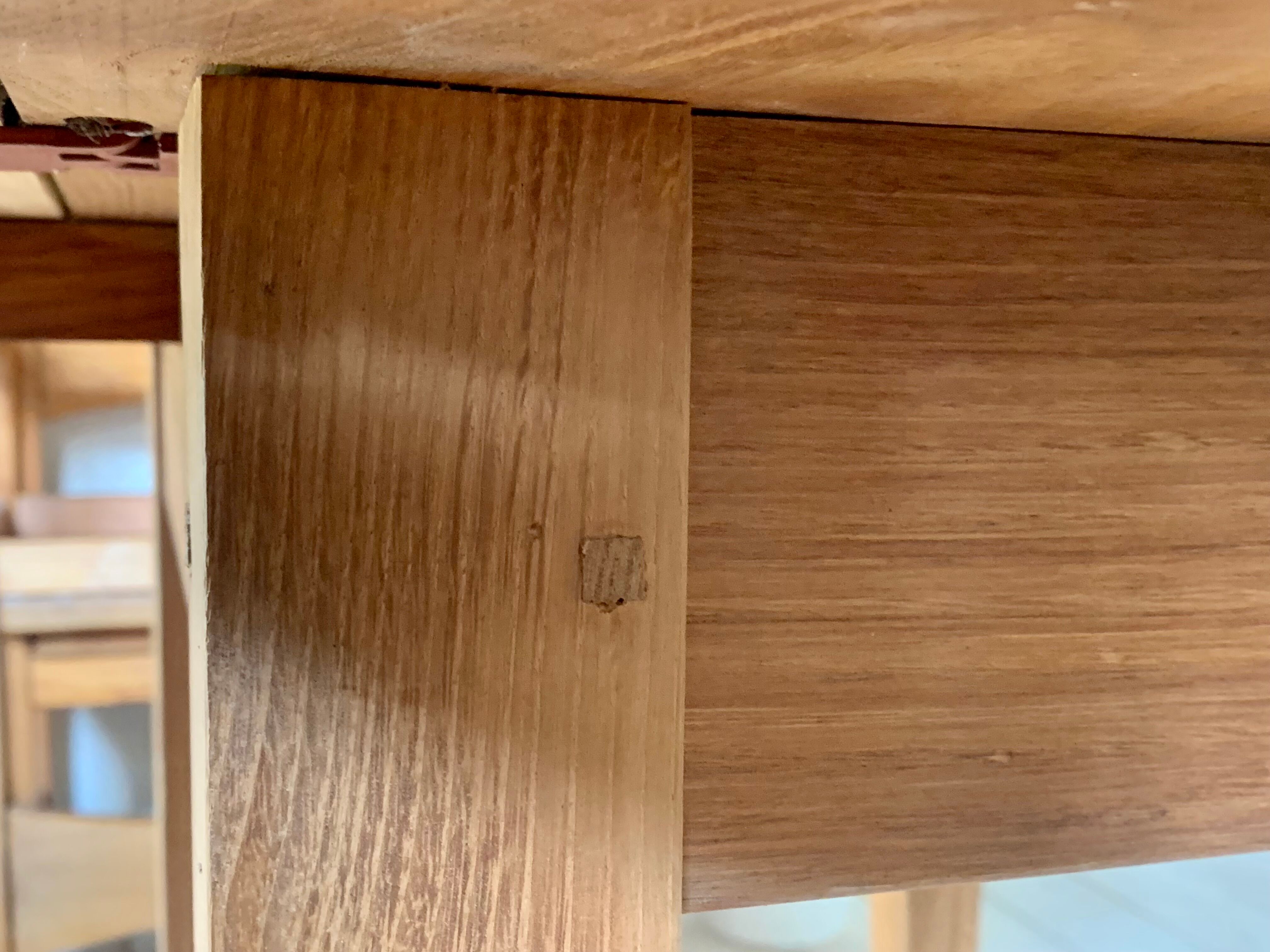 Modular table with vintage solid oak flap