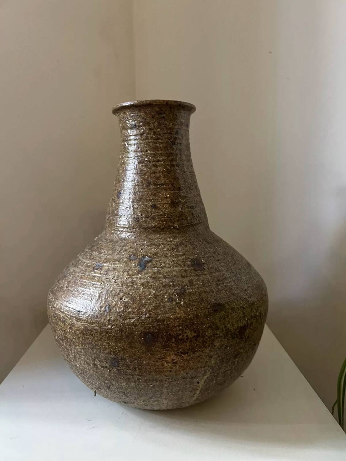 Large stoneware lamp base vase, 1970s vintage