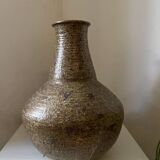 Large stoneware lamp base vase, 1970s vintage