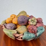 Fruit basket trompe l'œil Portugal 1970s