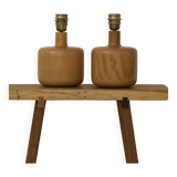 Pair of solid wood lamps by Charlotte Perriand / Les Arcs Circa 1968
