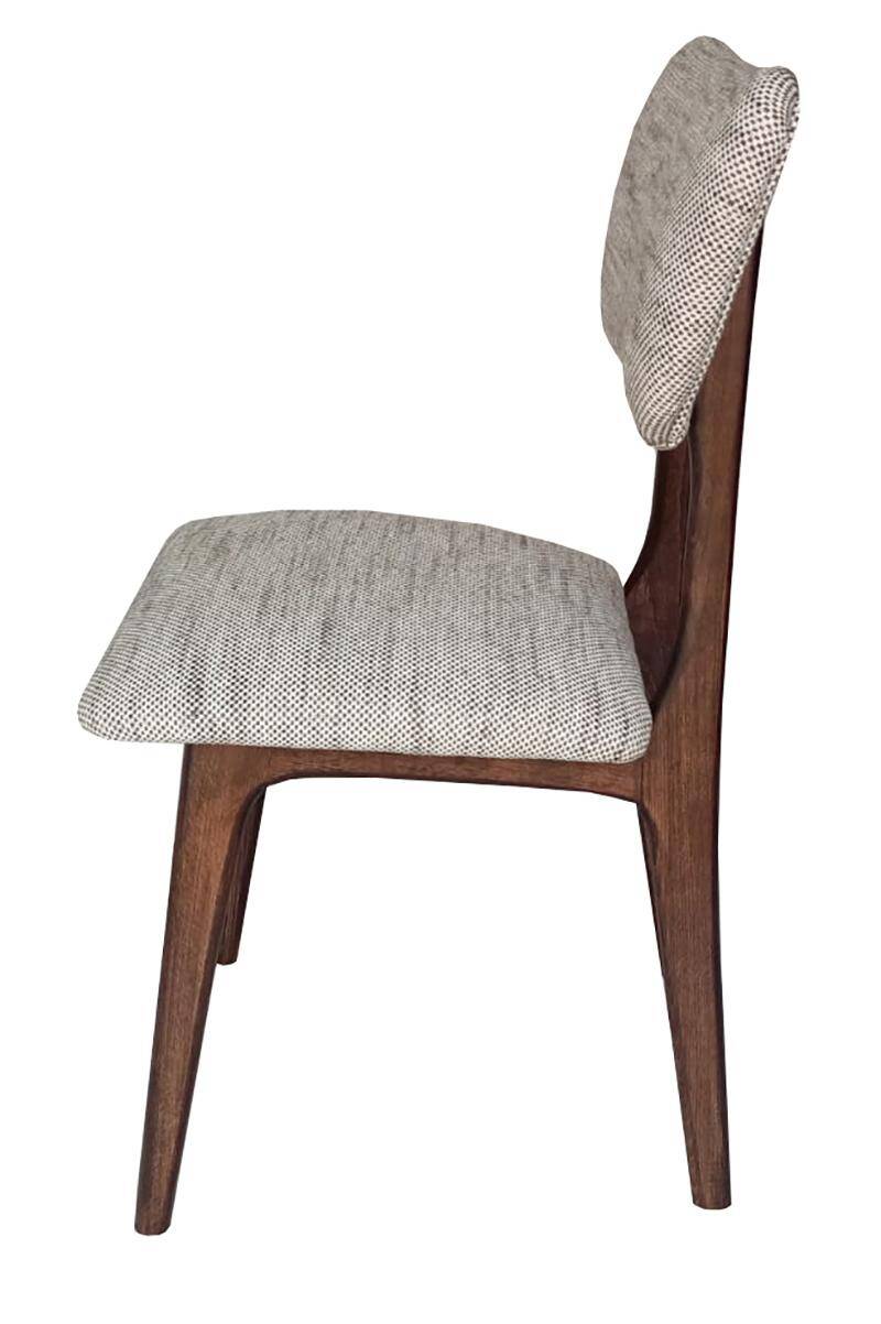 Butterfly Mid-Century dining chair in Peony cotton, Poland, 1960s