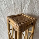 Plant holder or vintage saddle in bamboo and rattan