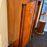 Biedermeier Armoire, Walnut Veneer, Full Columns, Austria/Vienna around 1825