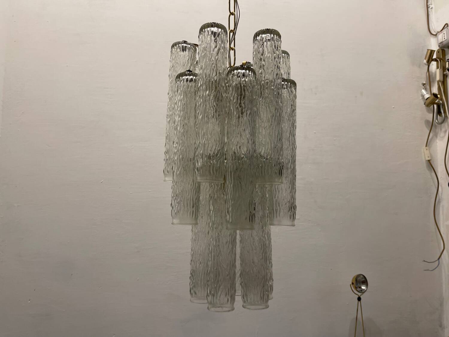 Set of 2 Murano Glass Tube Chandeliers 1970’s